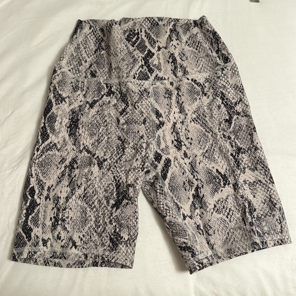 Alo snakeskin biker shortss